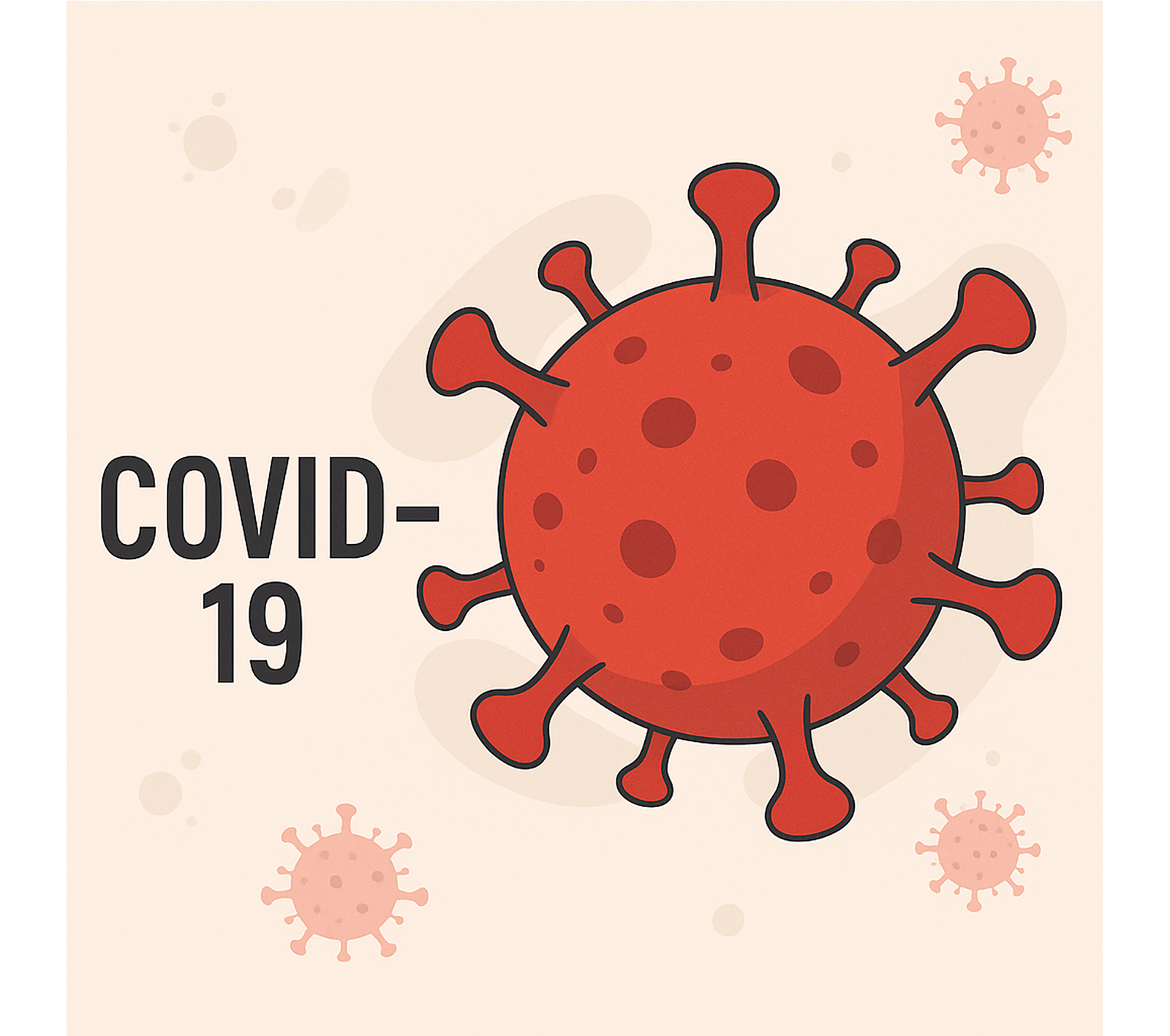 COVID-19 病毒圖示插圖，象徵疫情主題